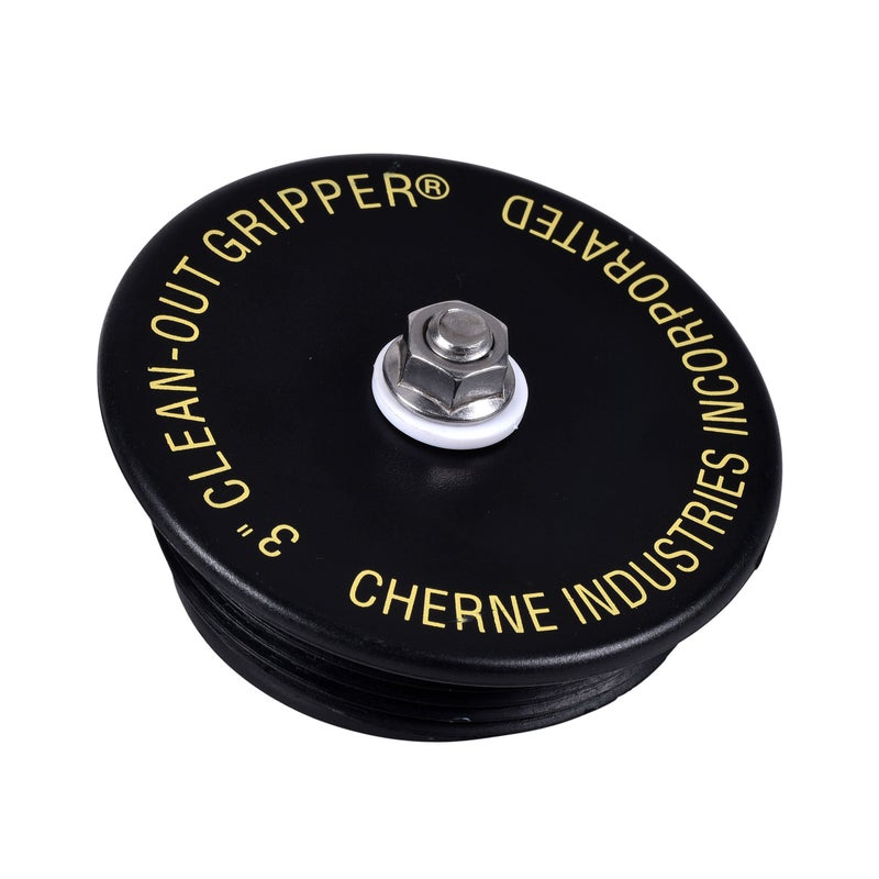 Cherne 270178 Gripper 3 in. Black Mechanical Clean Out Plug - Image 1